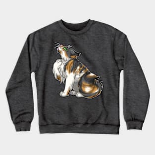 Calico Tabby Longhair Crewneck Sweatshirt